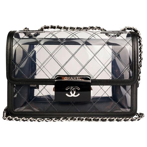 chanel transparent pvc handbag|chanel clutch handbag.